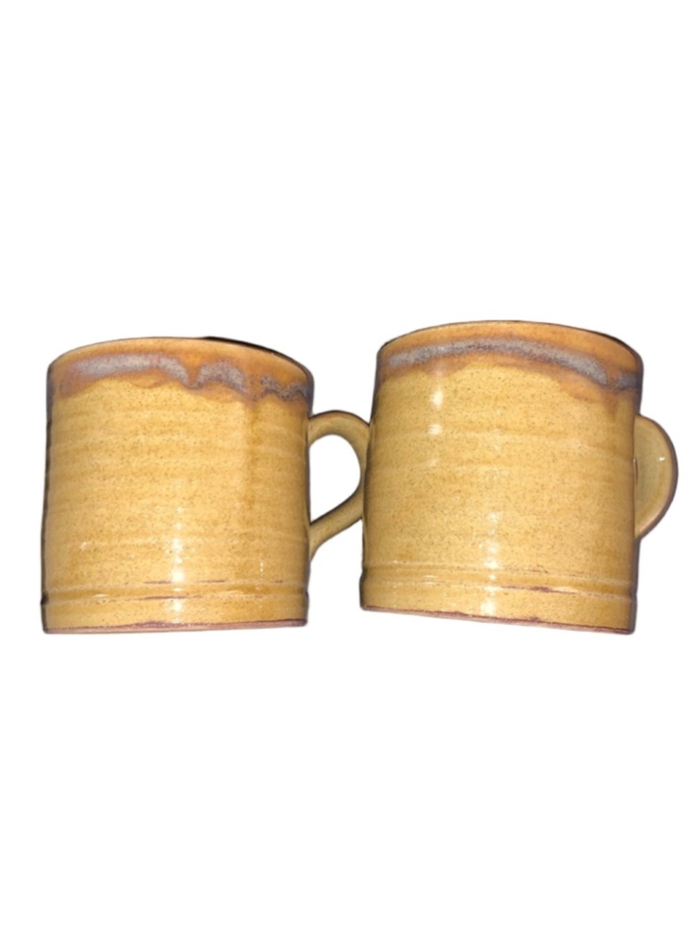 D. Berkley Handmade Pottery Mugs Set of 2 One Size Yellow Brown